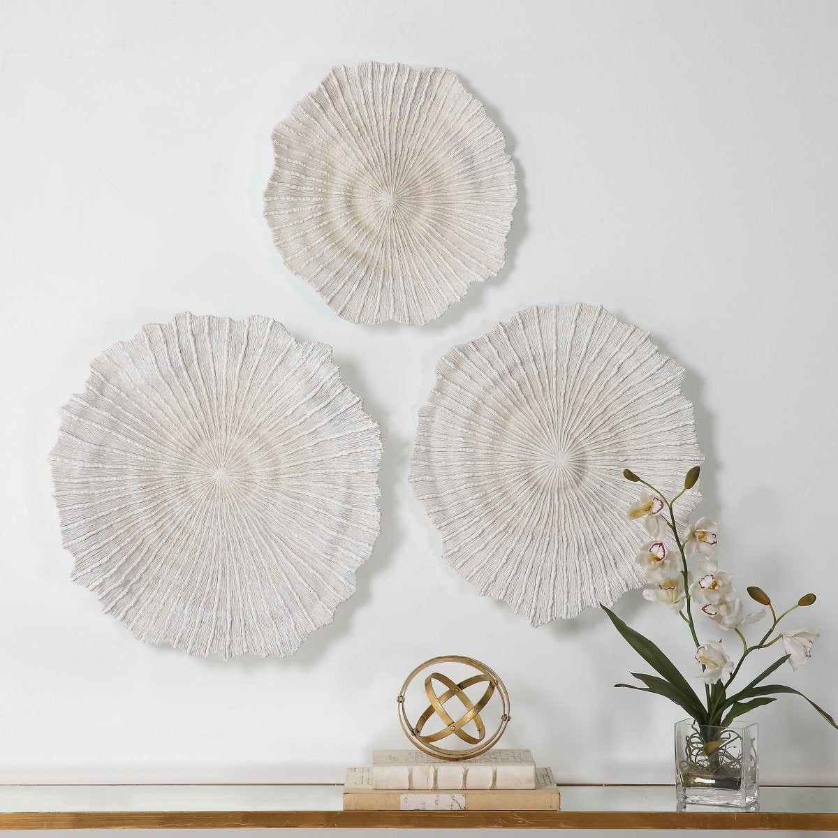 Ocean Gems Coral Wall Decor, Set/3 - Uttermost - Ceramic Wall Decor by Modest Hut