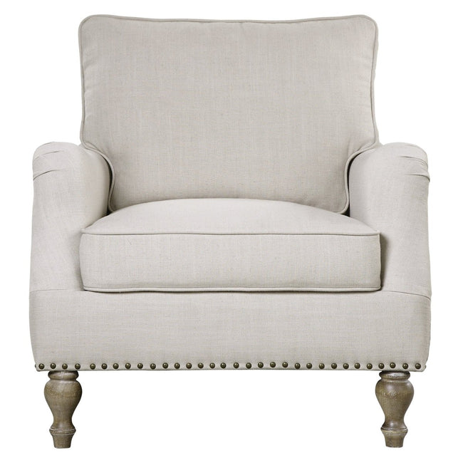 Armstead Antique White Armchair - Uttermost - Chairs by Modest Hut