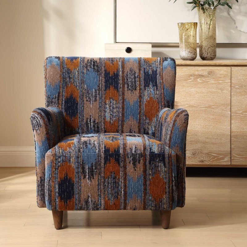 Lainey Upholstered Ikat Armchair - Chairs
