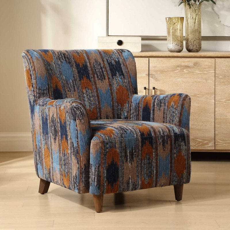 Lainey Upholstered Ikat Armchair - Chairs