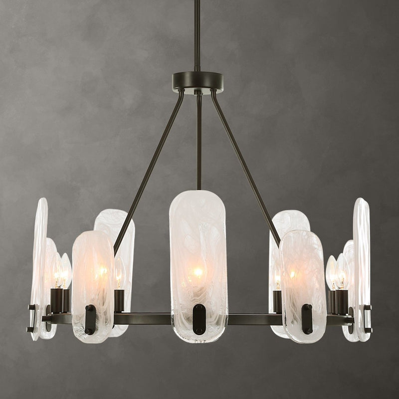 Ellipse 10 Light Dark Bronze Chandelier - Uttermost - Chandeliers by Modest Hut