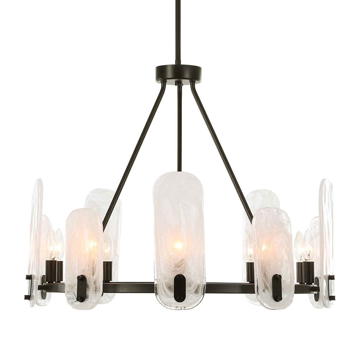 Ellipse 10 Light Dark Bronze Chandelier - Uttermost - Chandeliers by Modest Hut