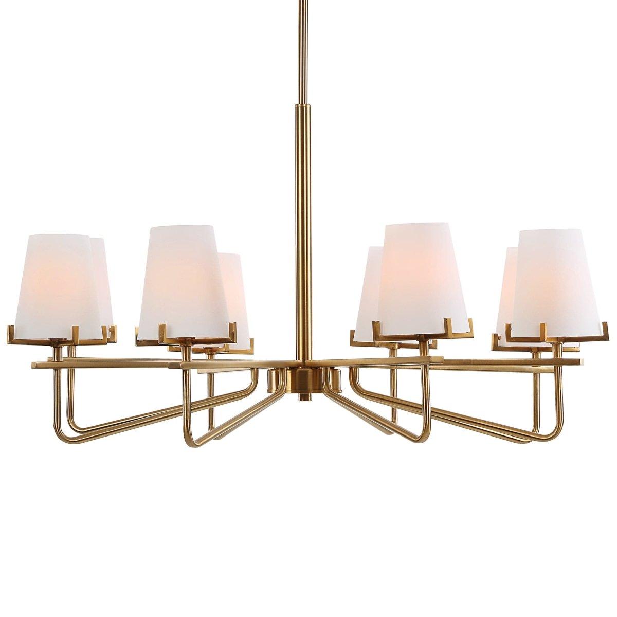 Lassen 8 Light Brass Chandelier - Uttermost - Chandeliers by Modest Hut