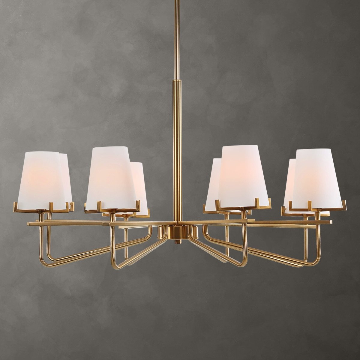 Lassen 8 Light Brass Chandelier - Uttermost - Chandeliers by Modest Hut