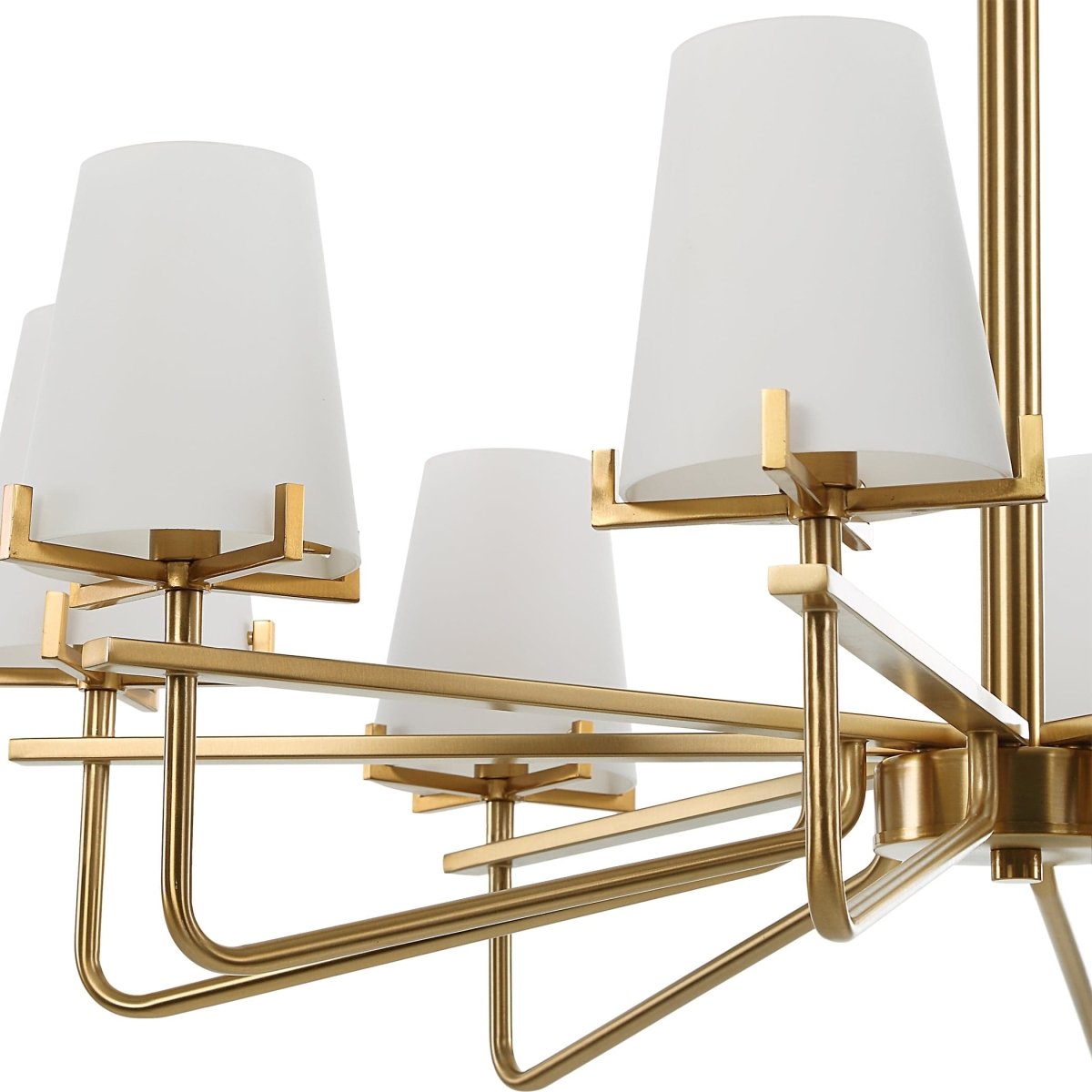 Lassen 8 Light Brass Chandelier - Uttermost - Chandeliers by Modest Hut