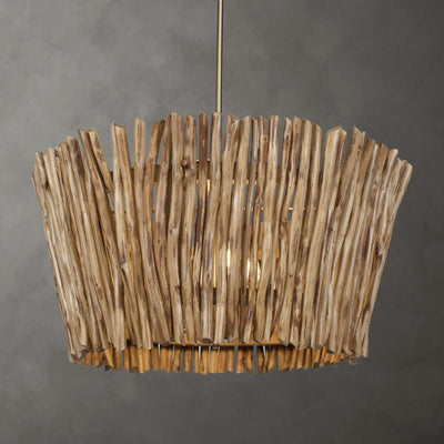 Rhea 4 Light Wood Branch Chandelier - Uttermost - Chandeliers by Modest Hut