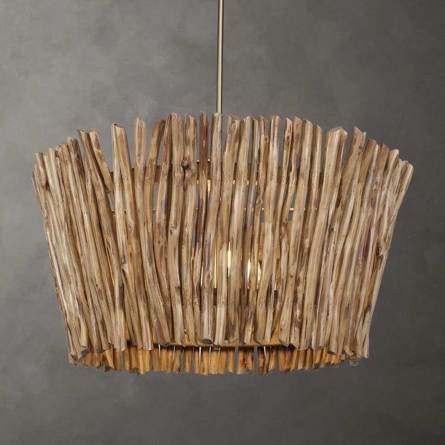 Rhea 4 Light Wood Branch Chandelier - Uttermost - Chandeliers by Modest Hut