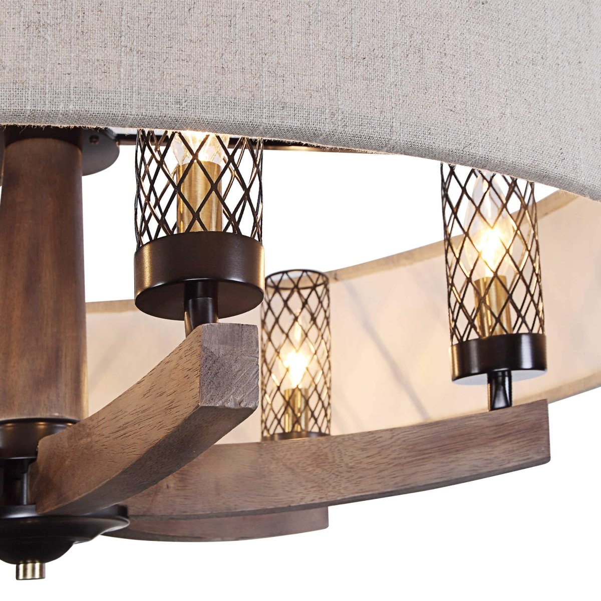 Woodall Wooden Drum Chandelier - Uttermost - Chandeliers by Modest Hut