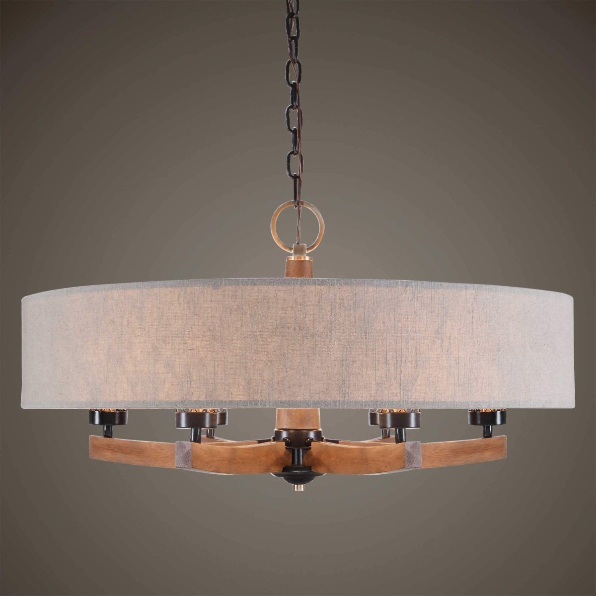 Woodall Wooden Drum Chandelier - Uttermost - Chandeliers by Modest Hut