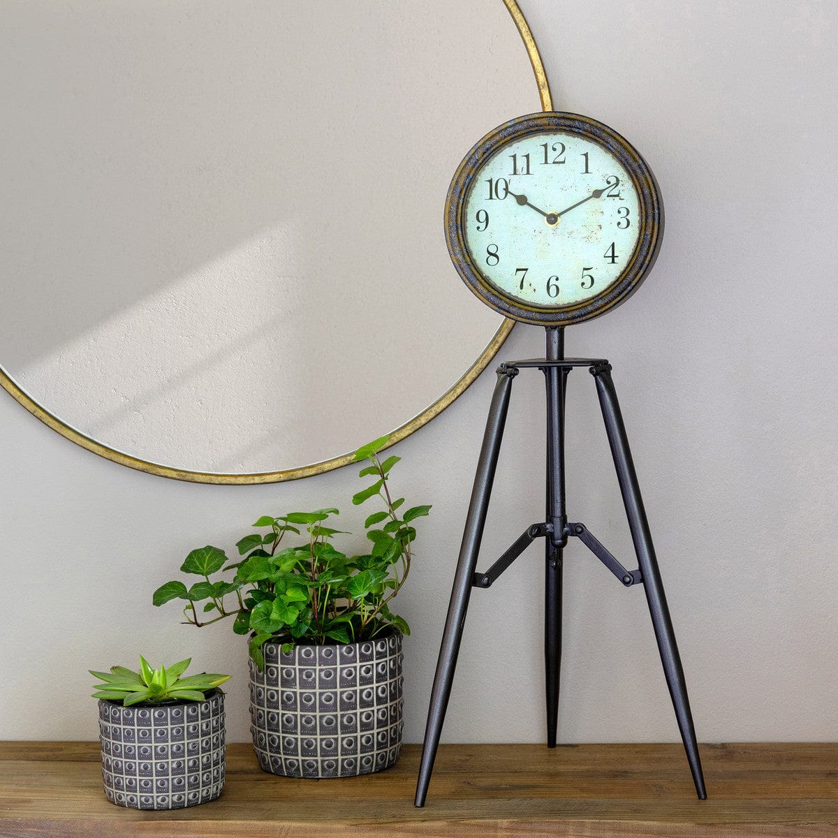 Telescope Tripod Desk Clock - Park Hill - Clocks by Modest Hut