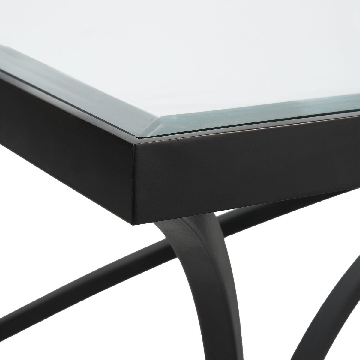 Alayna Black Metal & Glass Coffee Table - Uttermost - Coffee Tables by Modest Hut