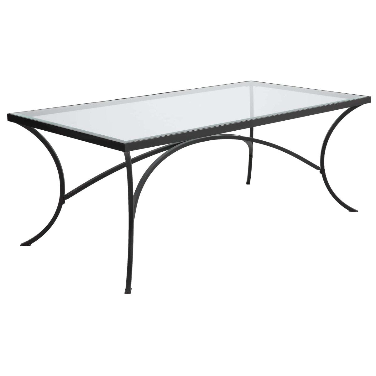 Alayna Black Metal & Glass Coffee Table - Uttermost - Coffee Tables by Modest Hut