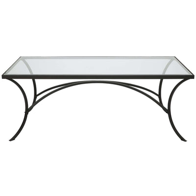 Alayna Black Metal & Glass Coffee Table - Uttermost - Coffee Tables by Modest Hut