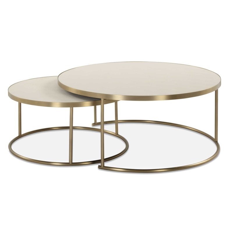 Aragon White Nesting Coffee Tables Set/2 - Coffee Tables
