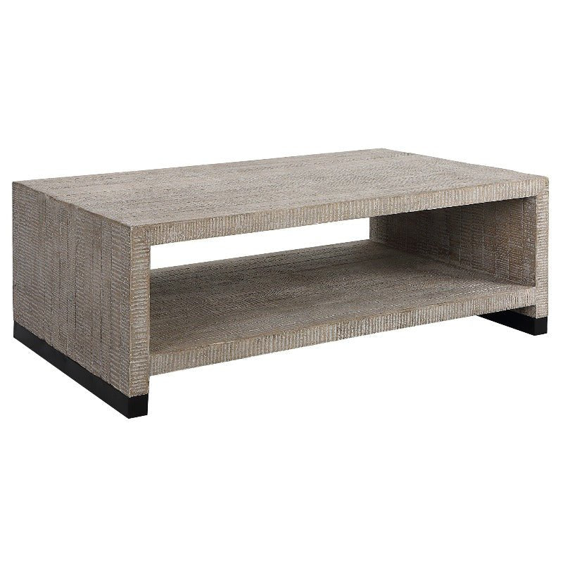 Bosk White Washed Coffee Table - Uttermost - Coffee Tables by Modest Hut