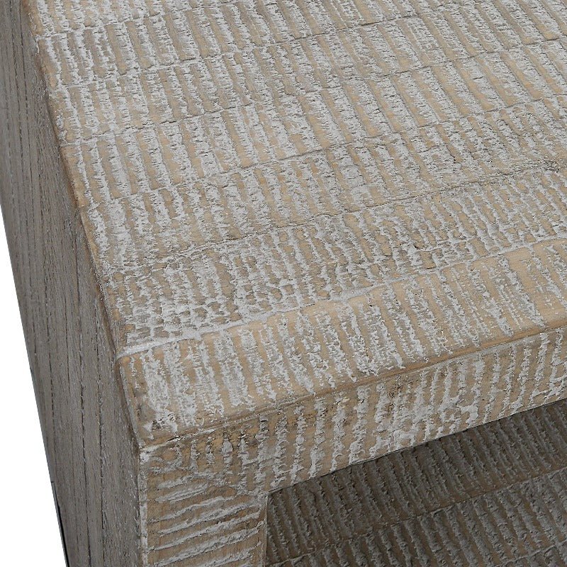 Bosk White Washed Coffee Table - Uttermost - Coffee Tables by Modest Hut
