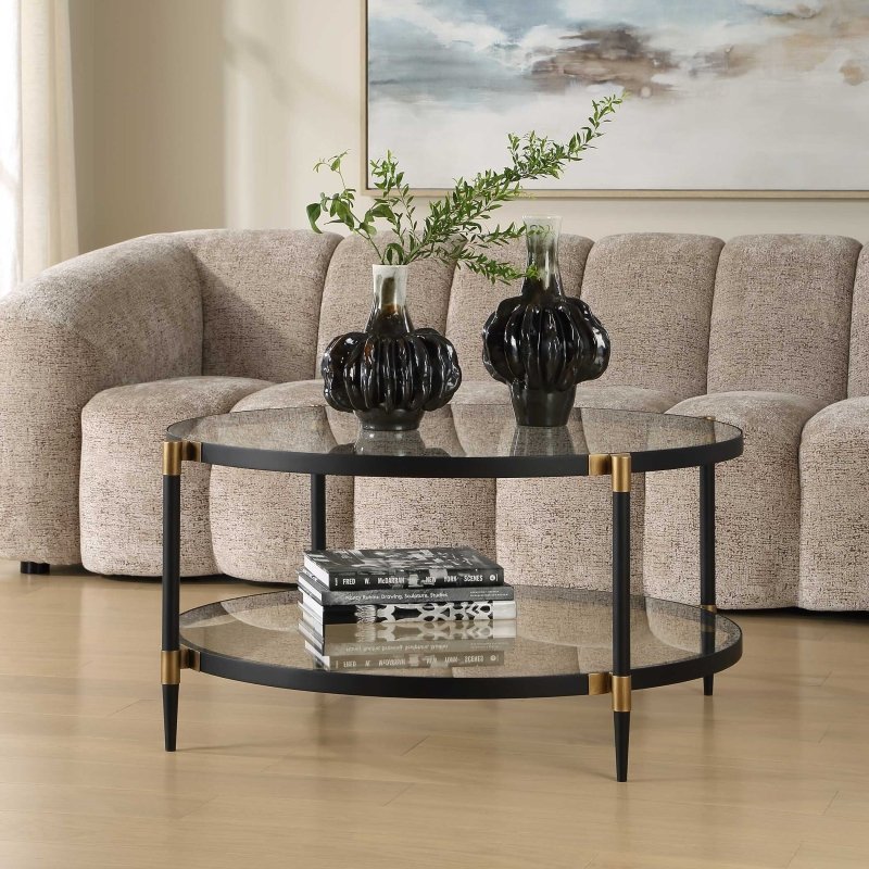 Chadid Round Glass Coffee Table - Coffee Tables