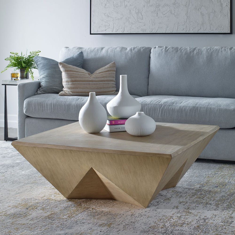 Collins Modern Light Gray Coffee Table - Uttermost - Coffee Tables by Modest Hut