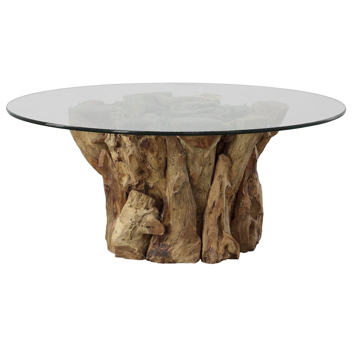 Driftwood Glass Top Large Coffee Table - Uttermost - Coffee Tables by Modest Hut