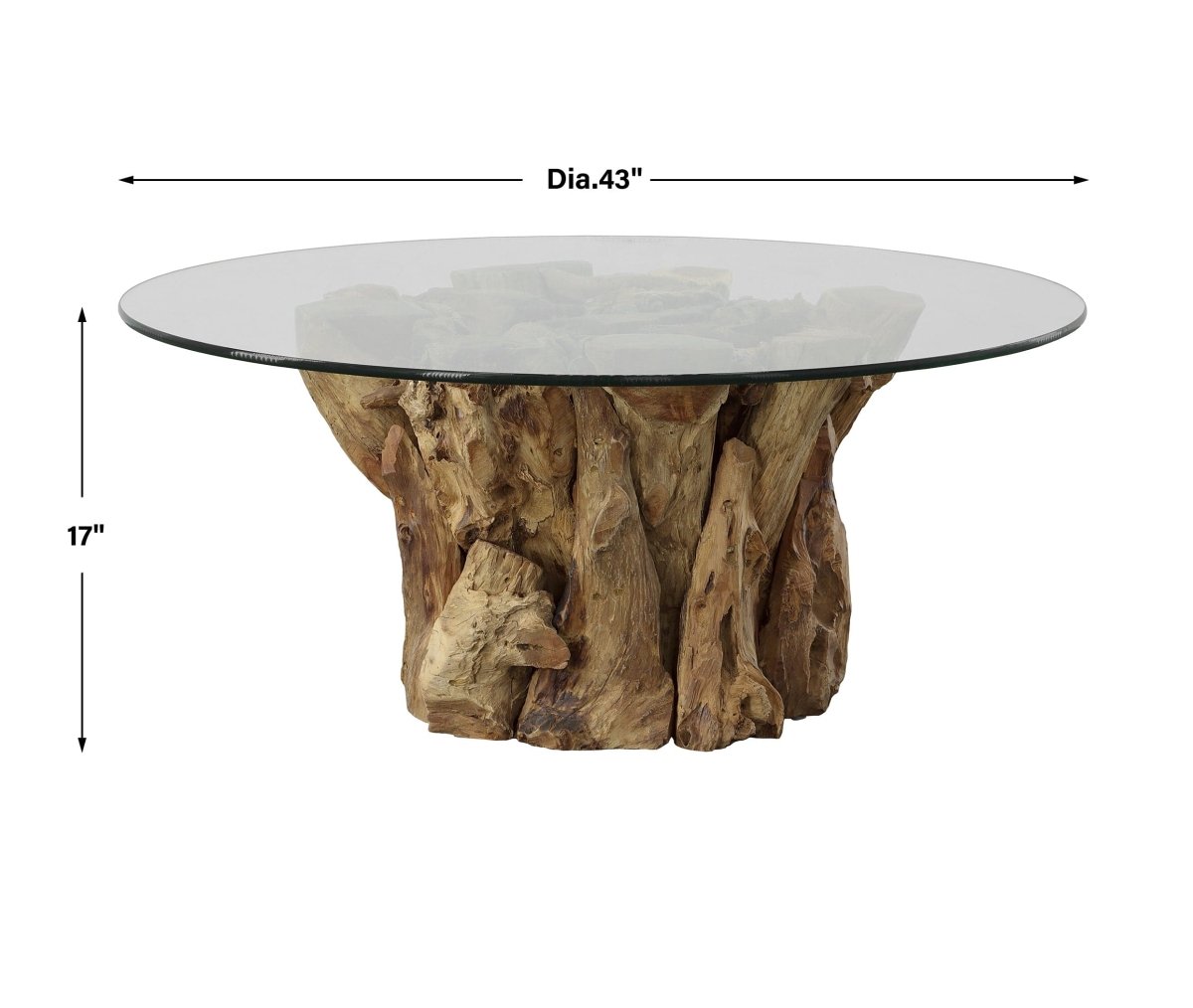 Driftwood Glass Top Large Coffee Table - Uttermost - Coffee Tables by Modest Hut