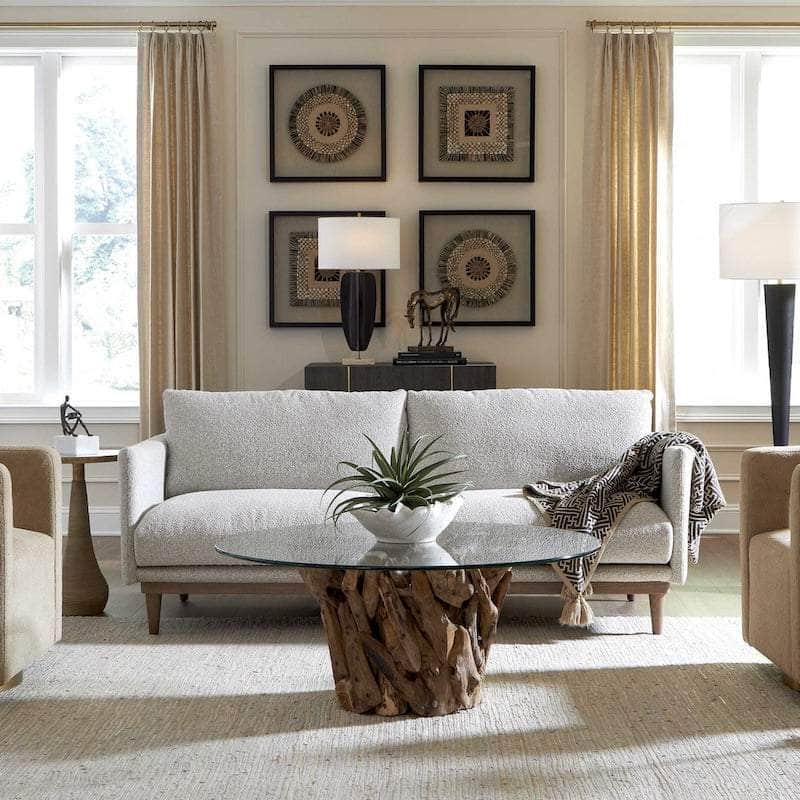 Driftwood Glass Top Large Coffee Table - Uttermost - Coffee Tables by Modest Hut