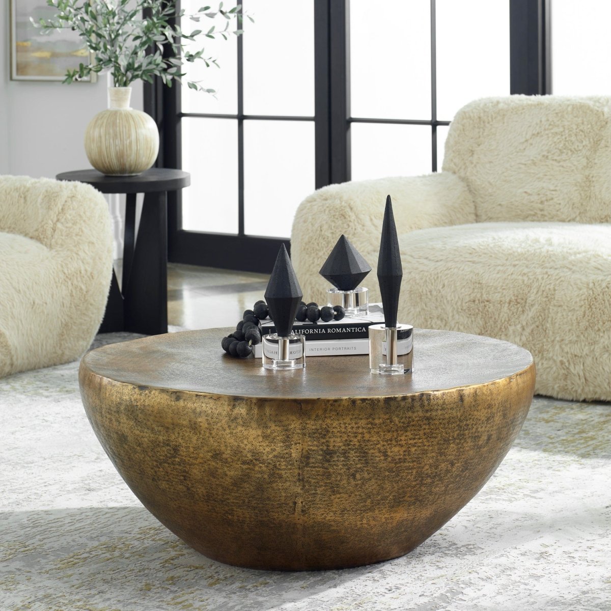 Gilded Dome Gold Coffee Table - Uttermost - Coffee Tables by Modest Hut