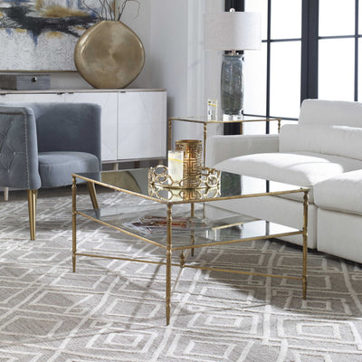 Henzler Mirrored Glass Coffee Table - Uttermost - Coffee Tables by Modest Hut