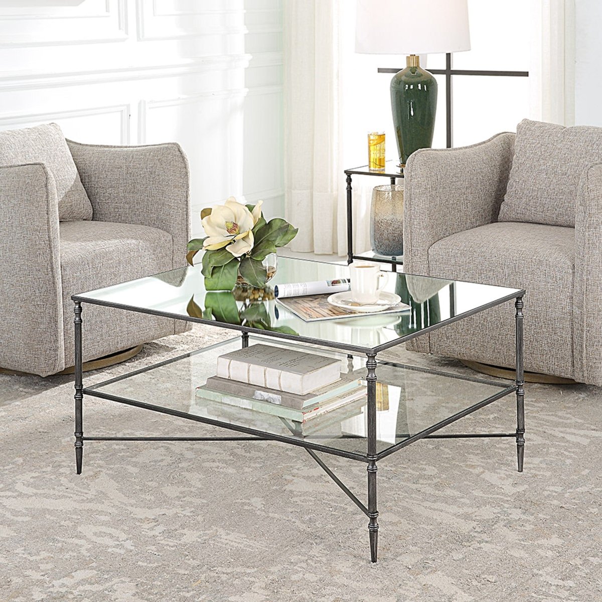 Henzler Mirrored Steel Coffee Table - Uttermost - Coffee Tables by Modest Hut