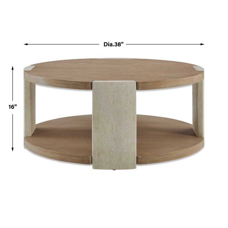 Dimension guide for the Maulet Oak Round Coffee Table coffee table
