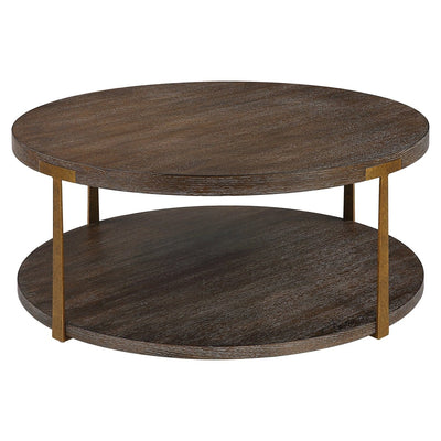 Palisade Round Wood Coffee Table - Uttermost - Coffee Tables by Modest Hut