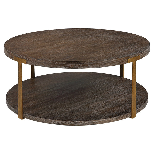 Palisade Round Wood Coffee Table - Uttermost - Coffee Tables by Modest Hut