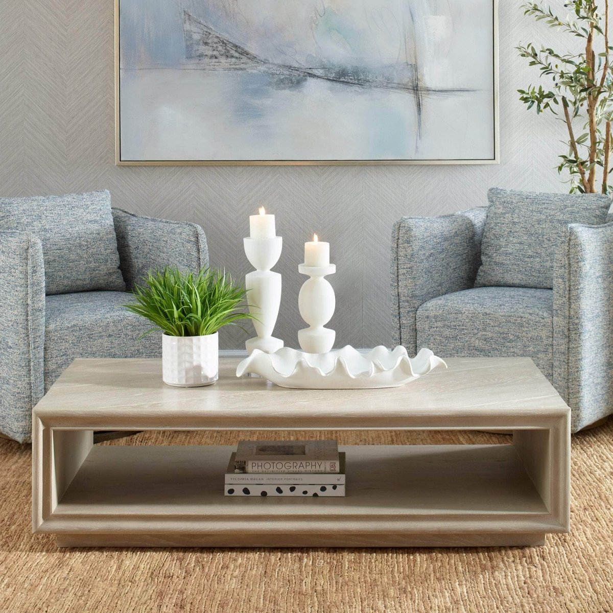 Prism Light Oak Coffee Table - Uttermost - Coffee Tables by Modest Hut