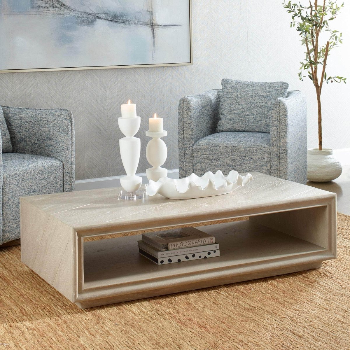 Prism Light Oak Coffee Table - Uttermost - Coffee Tables by Modest Hut