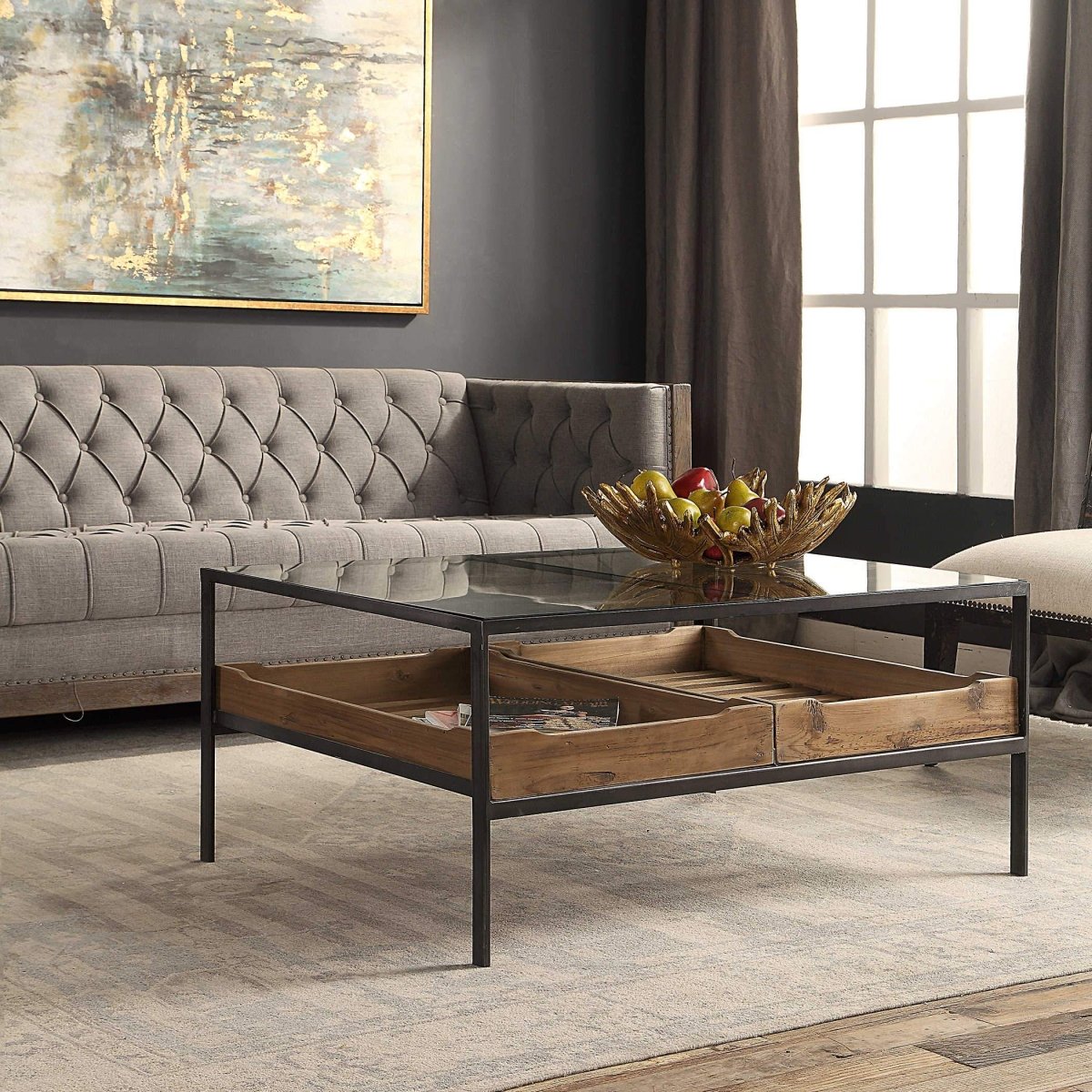 Silas Wood Coffee Table - Uttermost - Coffee Tables by Modest Hut