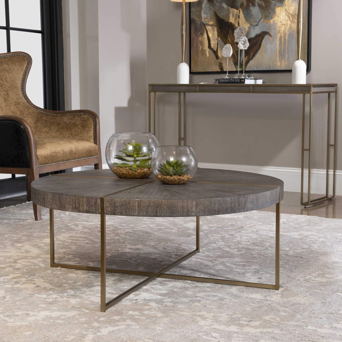 Taja Walnut Coffee Table - Uttermost - Coffee Tables by Modest Hut