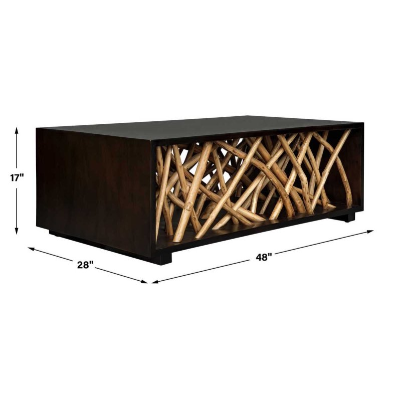 Dimension guide for the Teak Maze Coffee Table