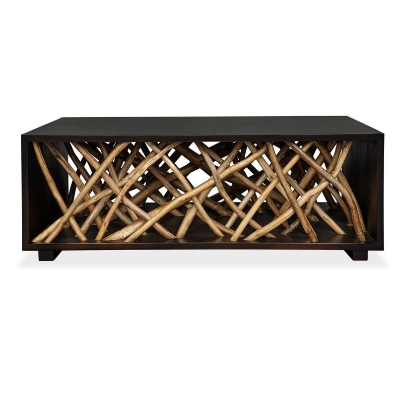 Alternate view of the Teak Maze Coffee Table by Uttermost