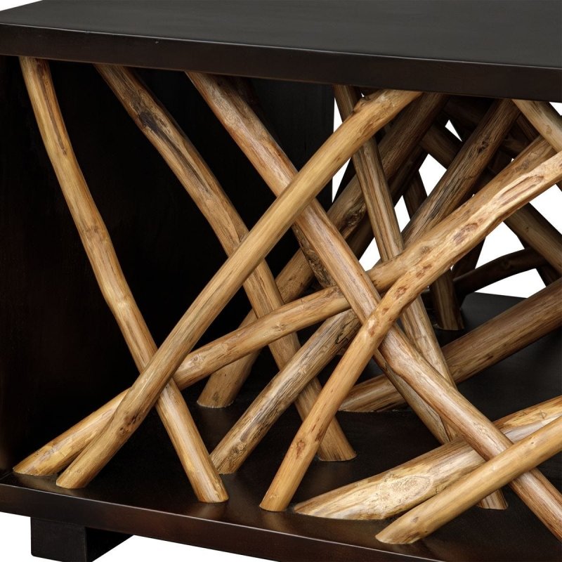 Additional close-up detail of the Teak Maze Coffee Table