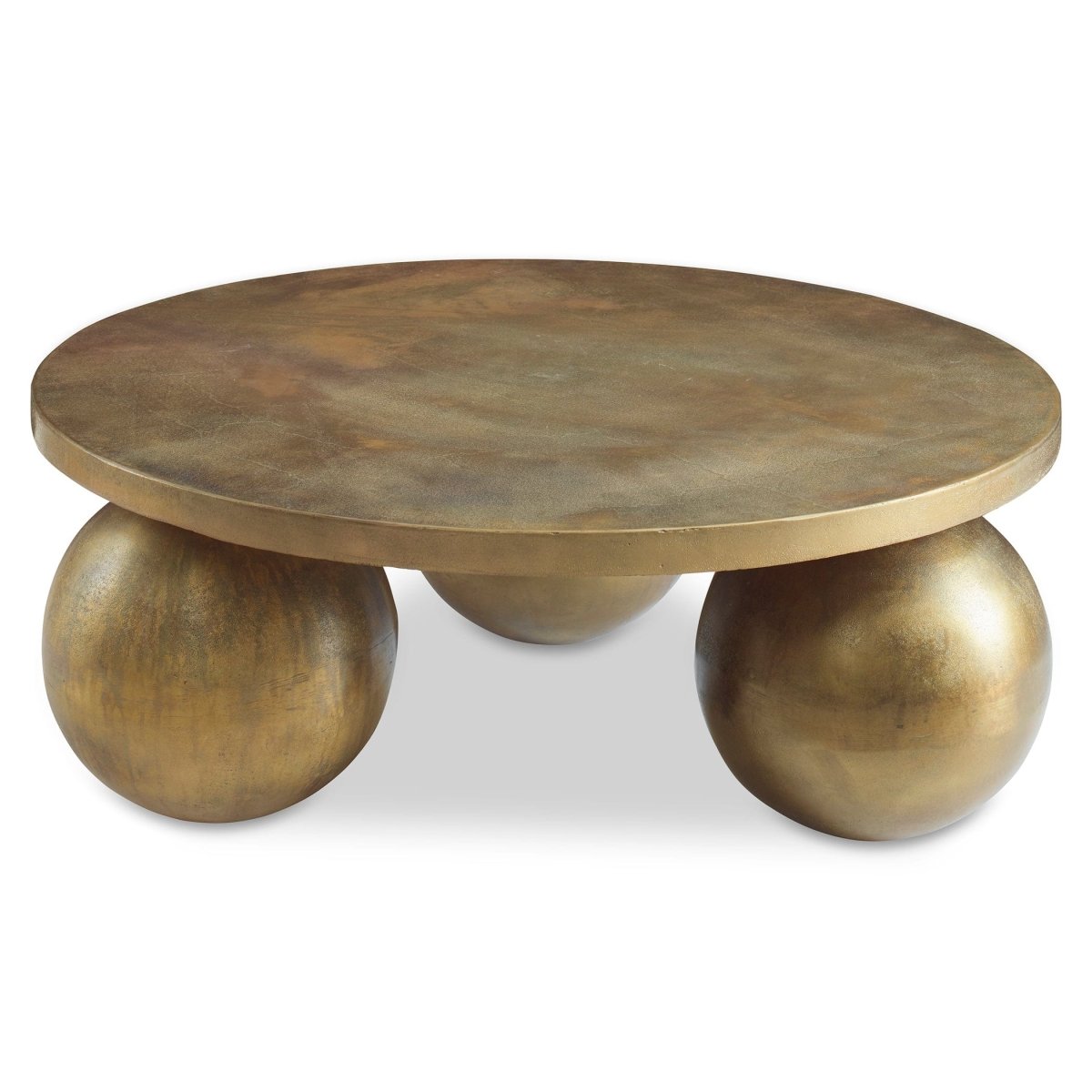 Triplet Antique Brass Coffee Table - Uttermost - Coffee Tables by Modest Hut