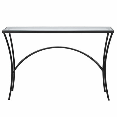 Alayna Black Metal & Glass Console Table - Uttermost - Console Tables by Modest Hut