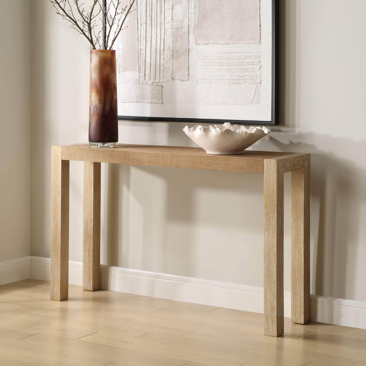 Bentley Grasscloth Console Table - Uttermost - Console Tables by Modest Hut