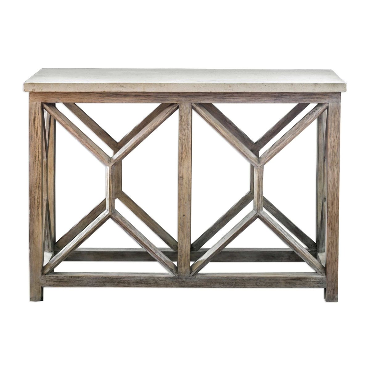 Catali Ivory Stone Console Table - Uttermost - Console Tables by Modest Hut