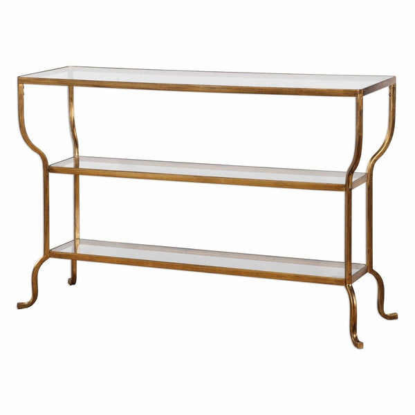 Deline Curved Gold Console Table - Uttermost - Console Tables by Modest Hut