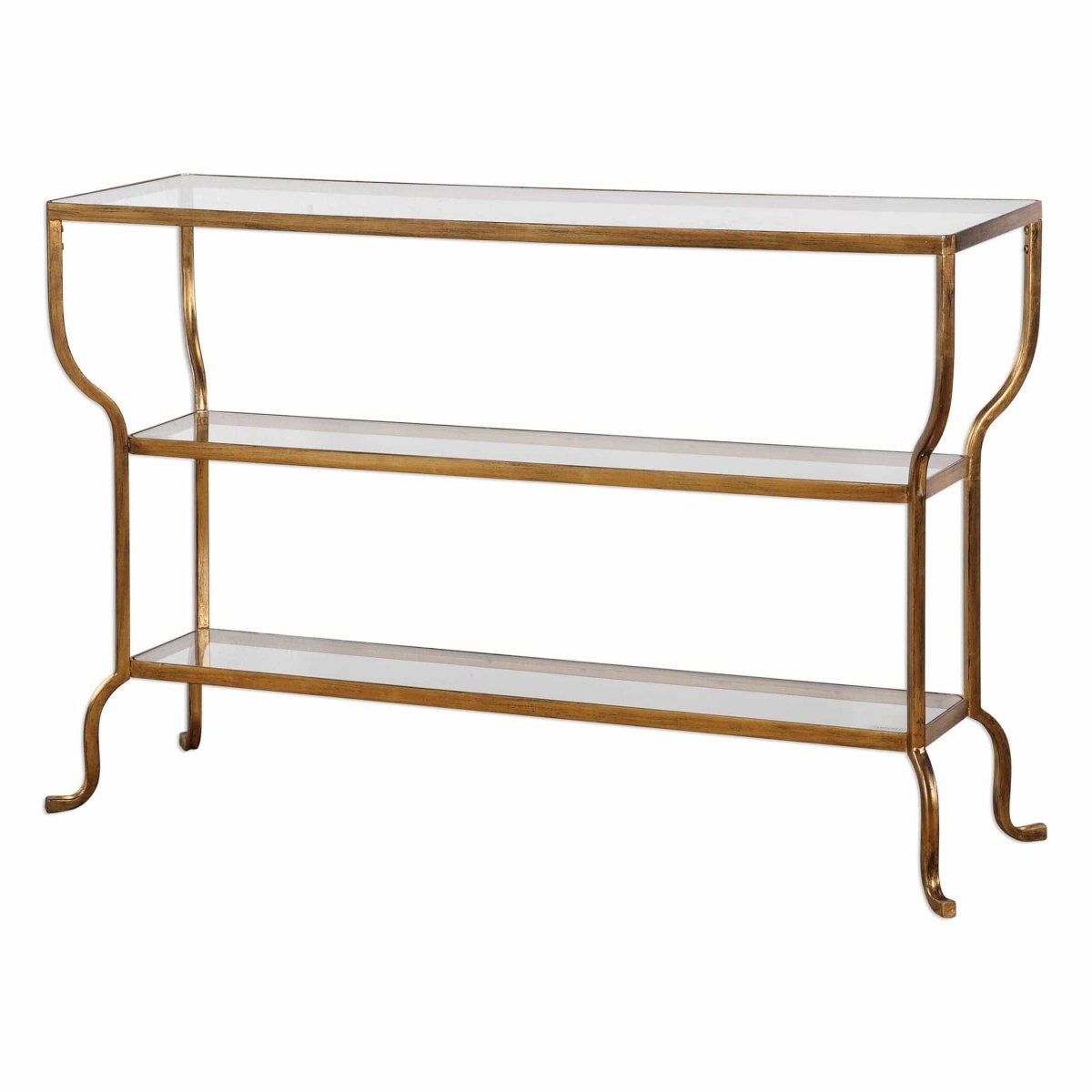 Deline Curved Gold Console Table - Uttermost - Console Tables by Modest Hut