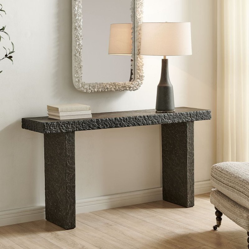 Additional close-up detail of the Hagan Indoor-Outdoor Natural Slate Console Table