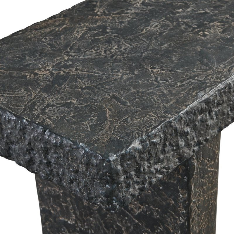 Side view of the Hagan Indoor-Outdoor Natural Slate Console Table by Uttermost