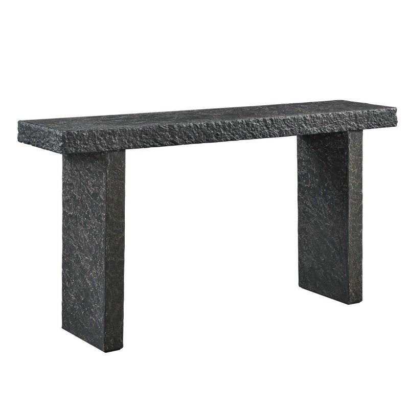 Detail view of the Hagan Indoor-Outdoor Natural Slate Console Table