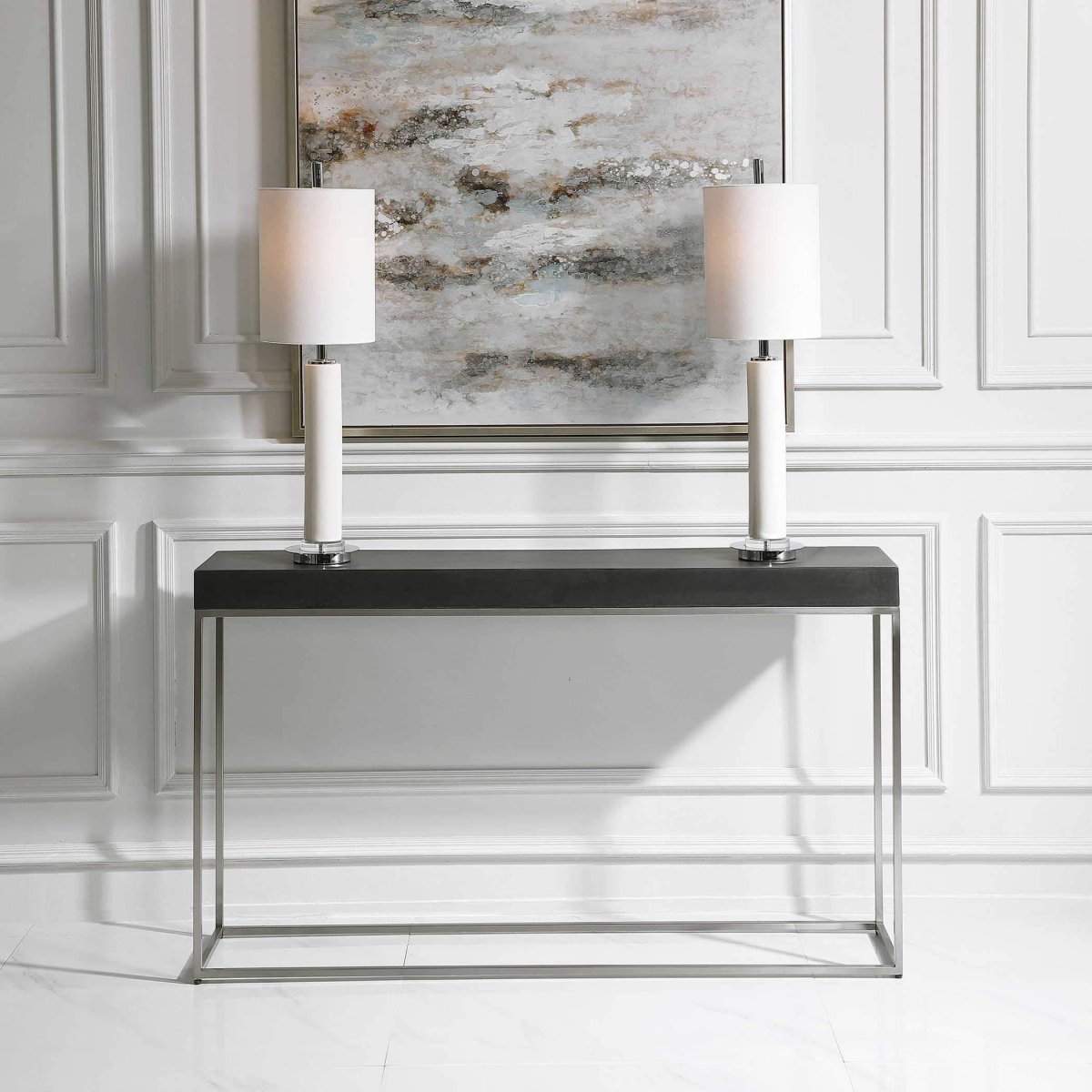 Jase | Black Concrete Console Table - Uttermost - Console Tables by Modest Hut