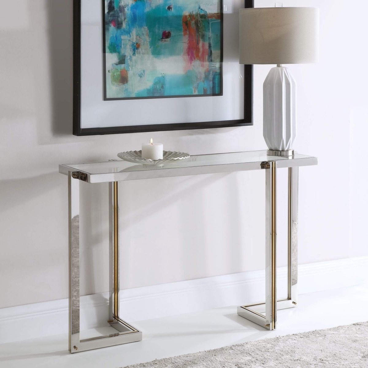 Locke Framed Console Table - Uttermost - Console Tables by Modest Hut