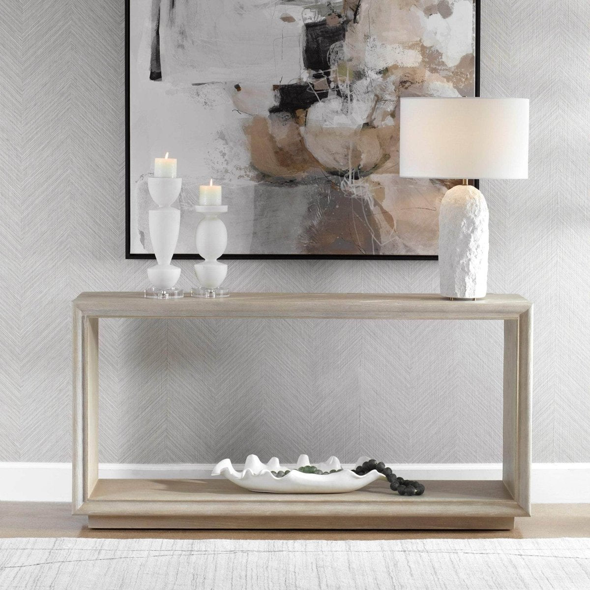 Prism Light Oak Console Table - Uttermost - Console Tables by Modest Hut